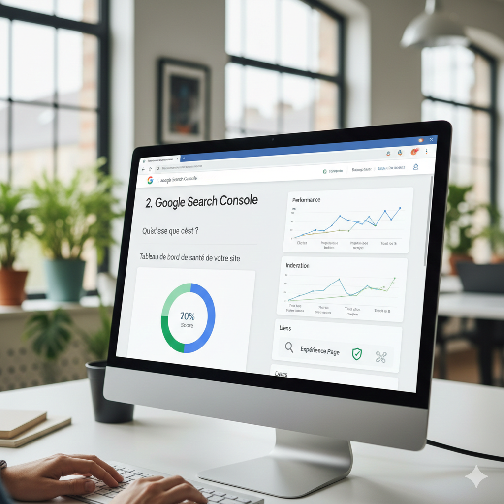 Interface Google Search Console pour le suivi du référencement naturel